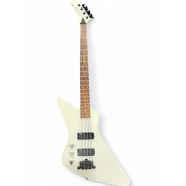 Used Gaskell X Bass Left Handed White Electric Bass Guitar