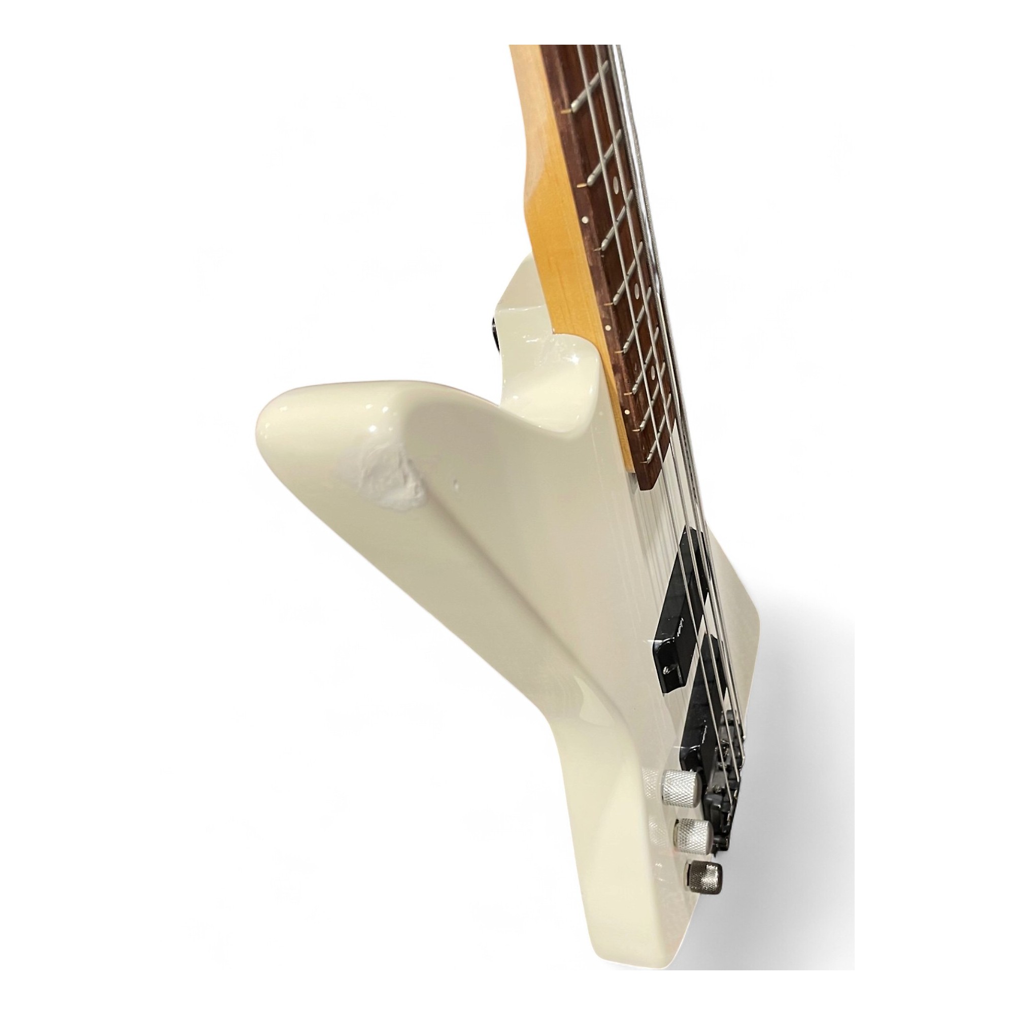 Used Gaskell X Bass Left Handed White Electric Bass Guitar White