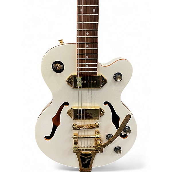 Used Epiphone Wildkat Royale Pearl White Hollow Body Electric Guitar