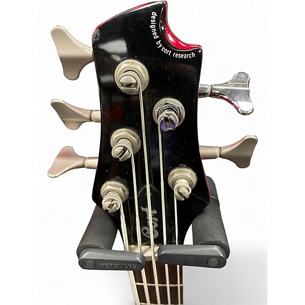 Used Cort bass Candy Apple Red Electric Bass Guitar