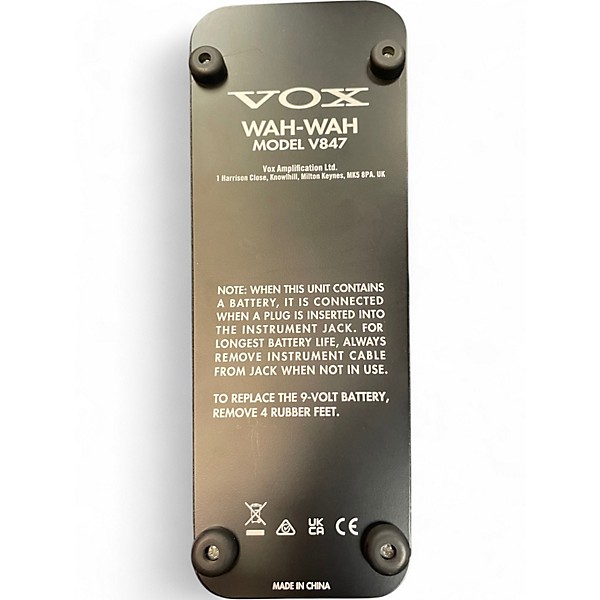 Used VOX Wah-Wah Model V847 Effect Pedal