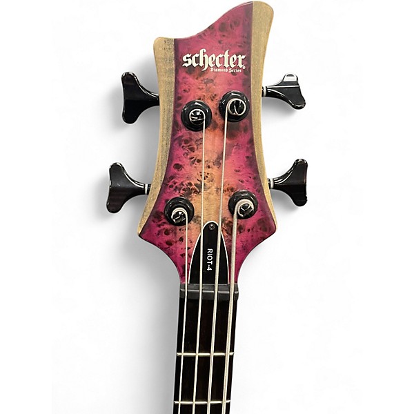 Used Schecter RIOT 4 AURORA BURST Electric Bass Guitar