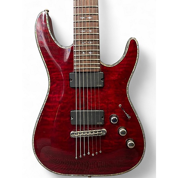 Used Schecter Guitar Research Hellraiser C7 7 String Black Cherry Solid Body Electric Guitar