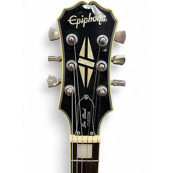 Used Epiphone Les Paul Custom Antique White Solid Body Electric Guitar