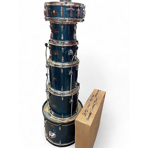 Used TAMA 6 Piece Imperialstar Complete Starter Kit Hairline Light Blue Drum Kit