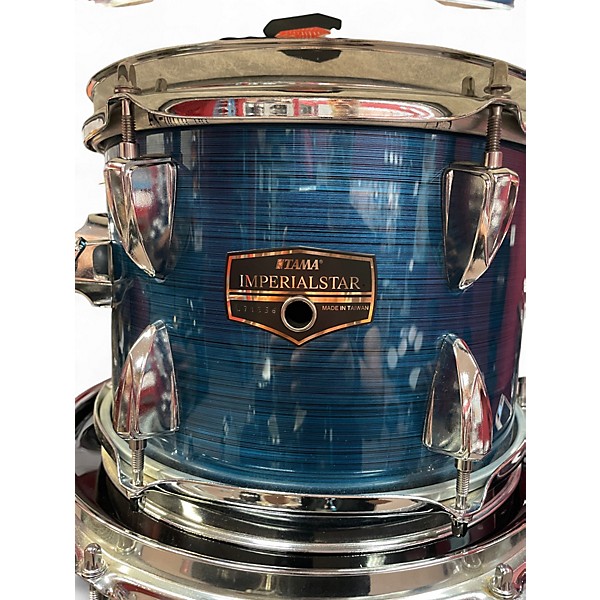 Used TAMA 6 Piece Imperialstar Complete Starter Kit Hairline Light Blue Drum Kit