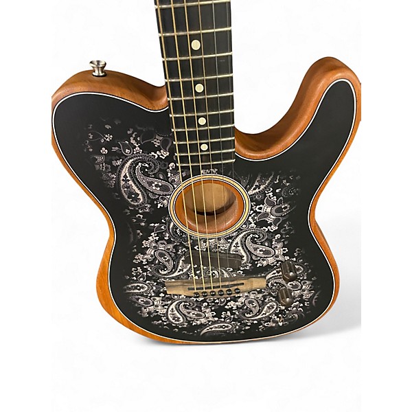 Used 2021 Fender American Acoustasonic Telecaster Black Acoustic Electric Guitar