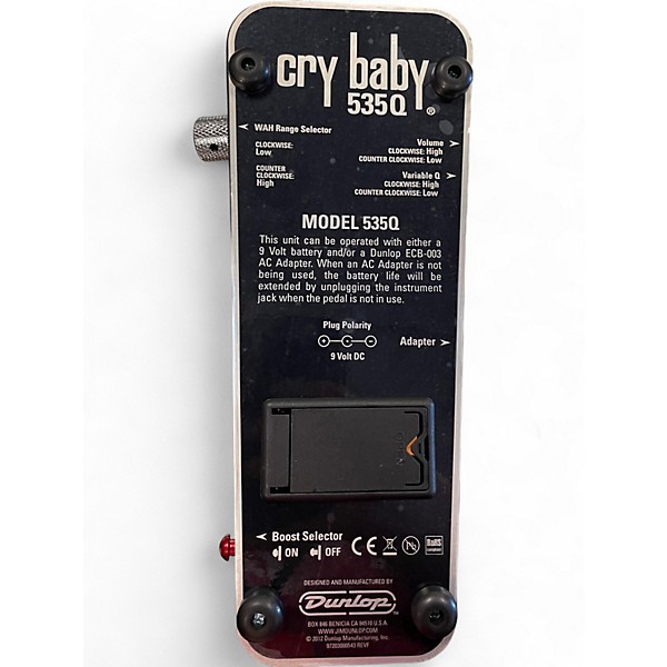 Used Dunlop 535QC Chrome Cry Baby Wah Effect Pedal