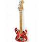 Used EVH STRIPED SERIES 1PU Red with Black and White Stripes Solid Body Electric Guitar thumbnail
