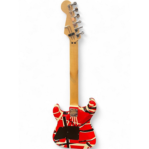 Used EVH STRIPED SERIES 1PU Red with Black and White Stripes Solid Body Electric Guitar