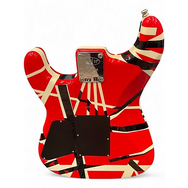Used EVH STRIPED SERIES 1PU Red with Black and White Stripes Solid Body Electric Guitar