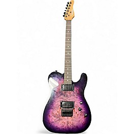 Used Schecter Guitar Research Diamond Series PT Purple Burst Burl Solid Body Electric Guitar
