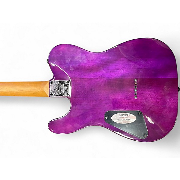 Used Schecter Guitar Research Diamond Series PT Purple Burst Burl Solid Body Electric Guitar