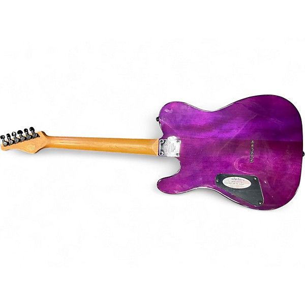 Used Schecter Guitar Research Diamond Series PT Purple Burst Burl Solid Body Electric Guitar