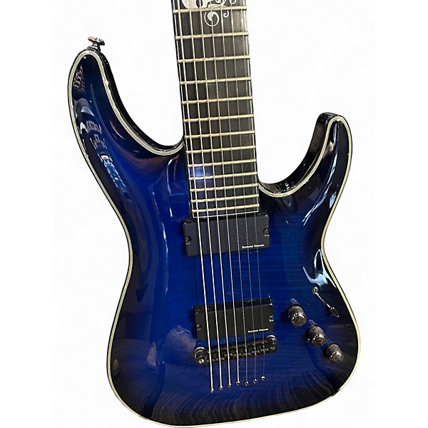 Used Schecter Guitar Research BLACKJACK SLS C7 Trans Blue Baritone Guitars
