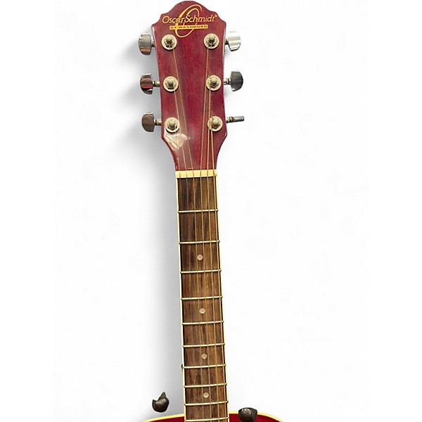 Used Oscar Schmidt OF2CS Lefty Cherry Sunburst Acoustic Electric Guitar