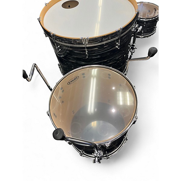 Used PRECISION DRUM CO 4 Piece CUSTOM PRO Black Pearl Drum Kit