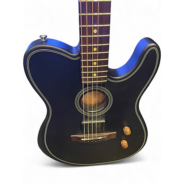 Used Fender Acoustasonic Player Telecaster Black Acoustic Electric Guitar