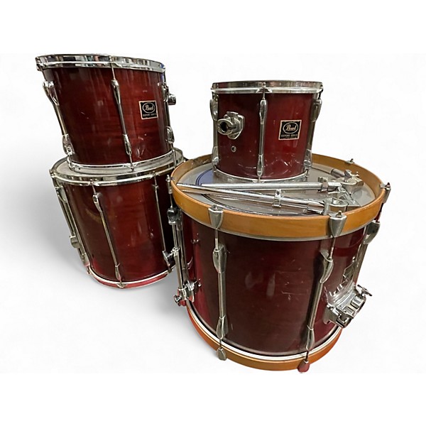 Used Pearl 4 Piece Export RED NATURAL Drum Kit