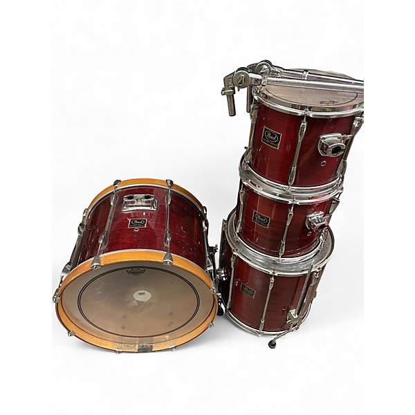 Used Pearl 4 Piece Export RED NATURAL Drum Kit