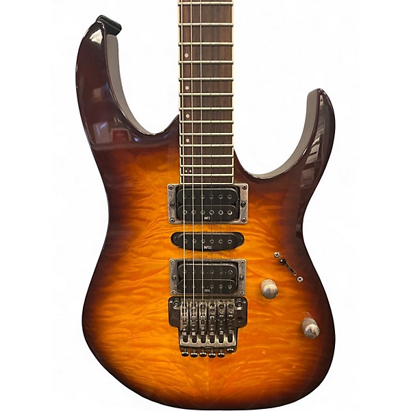 Used Ibanez RG370QMSP RG Series Sunburst Solid Body Electric Guitar
