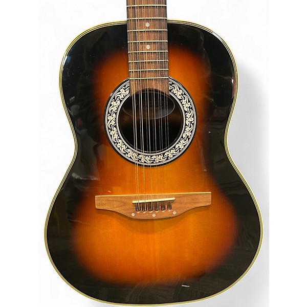 Vintage 1980s Ovation Celebrity CC-65 3 Color Sunburst 12 String Acoustic Electric Guitar