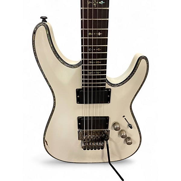 Used Schecter Guitar Research Hellraiser C1 Floyd Rose White Solid Body Electric Guitar