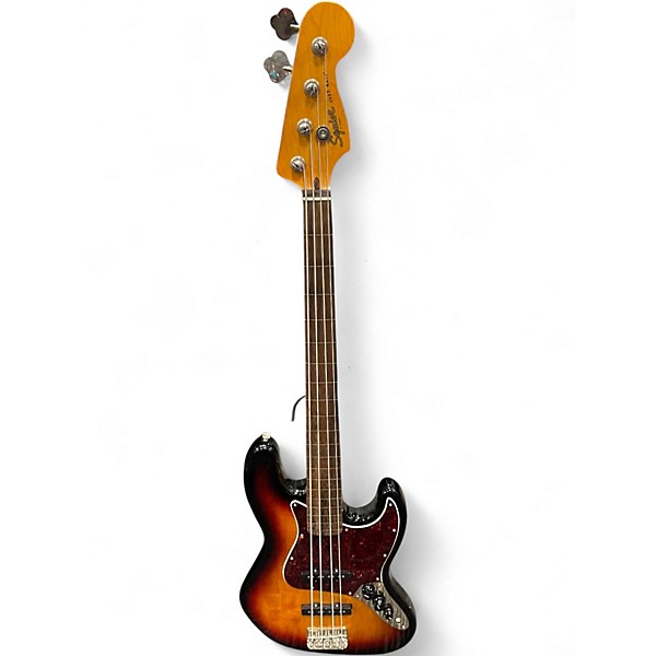 Used Squier CLASSIC VIBE 60S FRETLESS JAZZ BASS 3 Color Sunburst Electric Bass Guitar