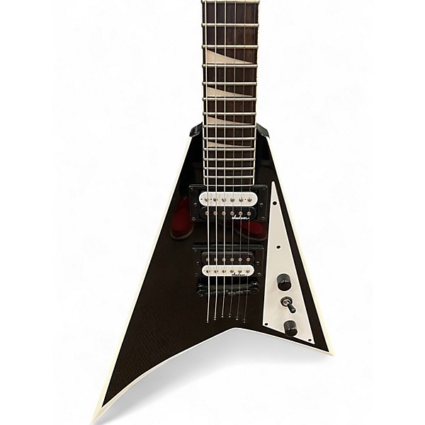 Used Jackson RHOADS SERIES BLACK WHITE Solid Body Electric Guitar