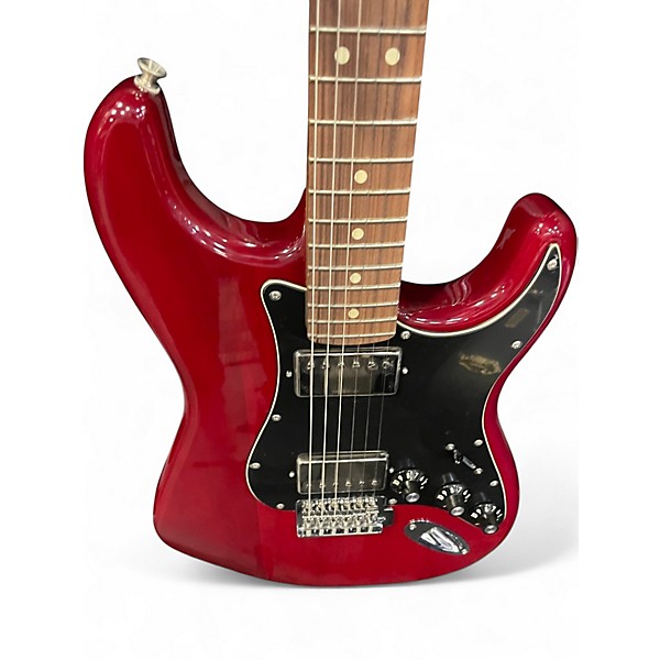 Used Fender Limited Edition Blacktop Mahagony Stratocaster Trans Red Solid Body Electric Guitar