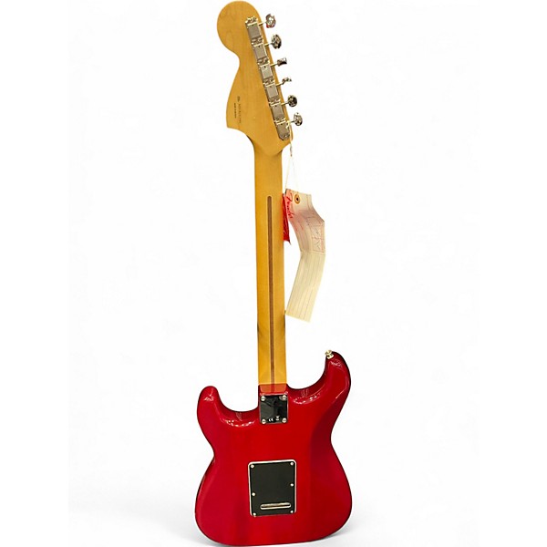 Used Fender Limited Edition Blacktop Mahagony Stratocaster Trans Red Solid Body Electric Guitar