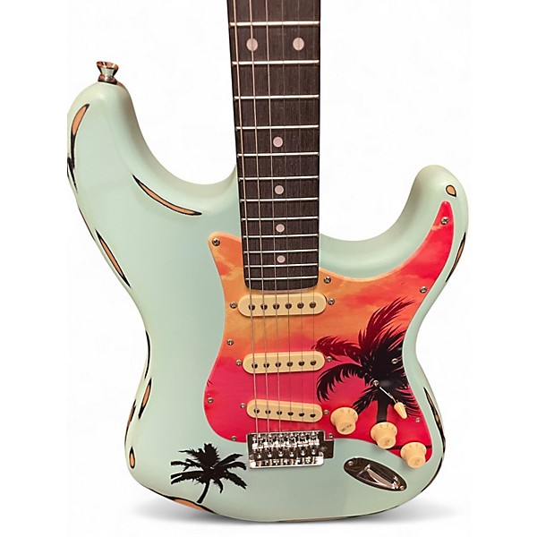Used Bahamut Strat Style Daphne Blue Solid Body Electric Guitar