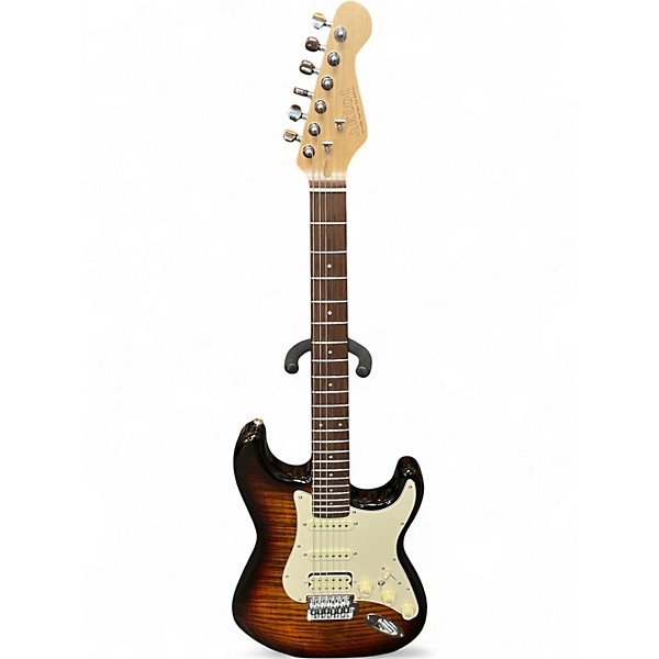 Used Aklot strat copy 2 Tone Sunburst Solid Body Electric Guitar