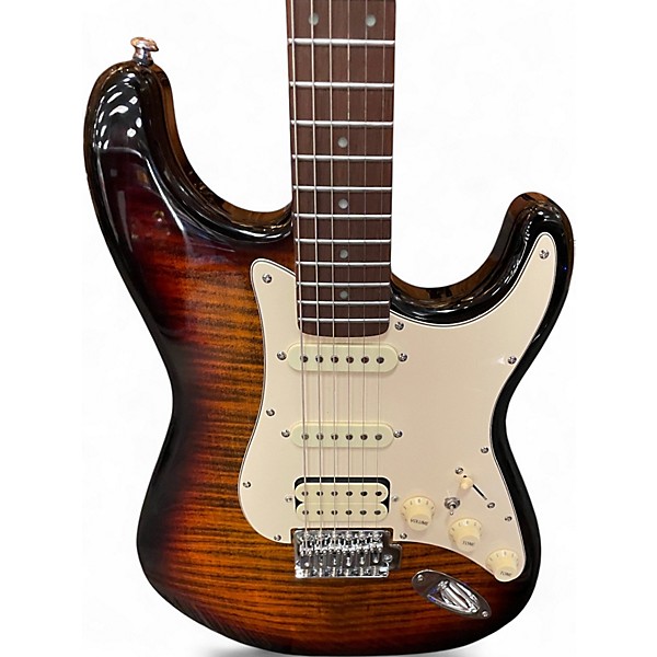 Used Aklot strat copy 2 Tone Sunburst Solid Body Electric Guitar
