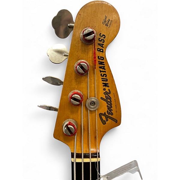 Vintage 1975 Fender 1975 Fender Mustang Bass Black Electric Bass Guitar