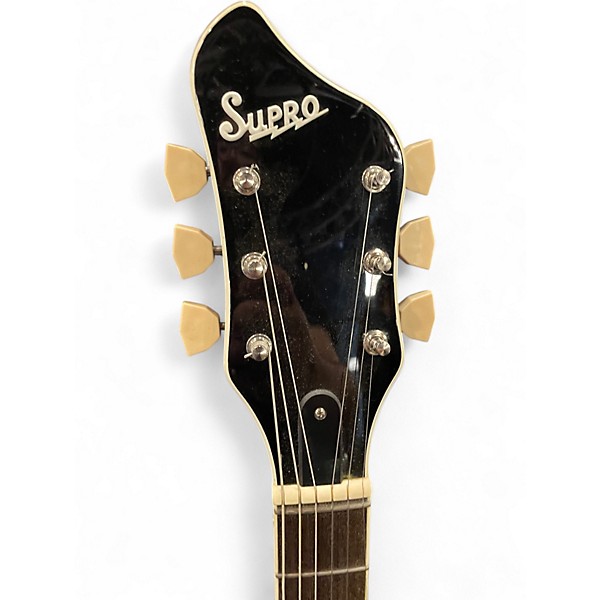 Used Supro Americana Series Coronado II Black Solid Body Electric Guitar