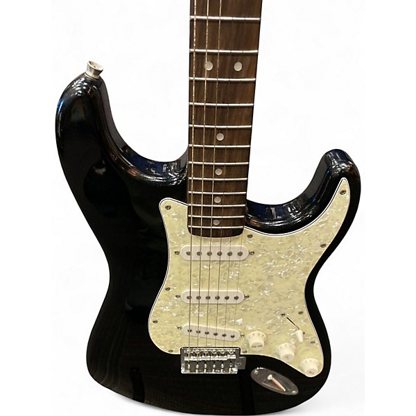Used Starcaster by Fender Stratocaster Black Solid Body Electric Guitar