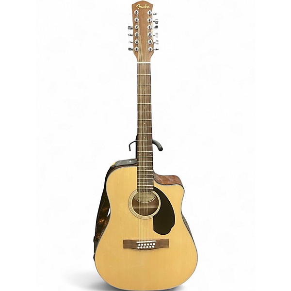 Used Fender CD60SCE Natural 12 String Acoustic Electric Guitar
