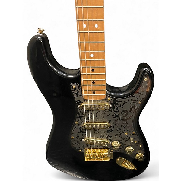 Used Starcaster by Fender Strat Black Solid Body Electric Guitar