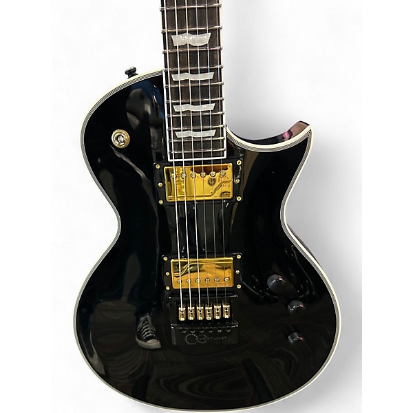 Used ESP ESP E-II Eclipse FULL THICKNESS Black and Gold Solid Body Electric Guitar