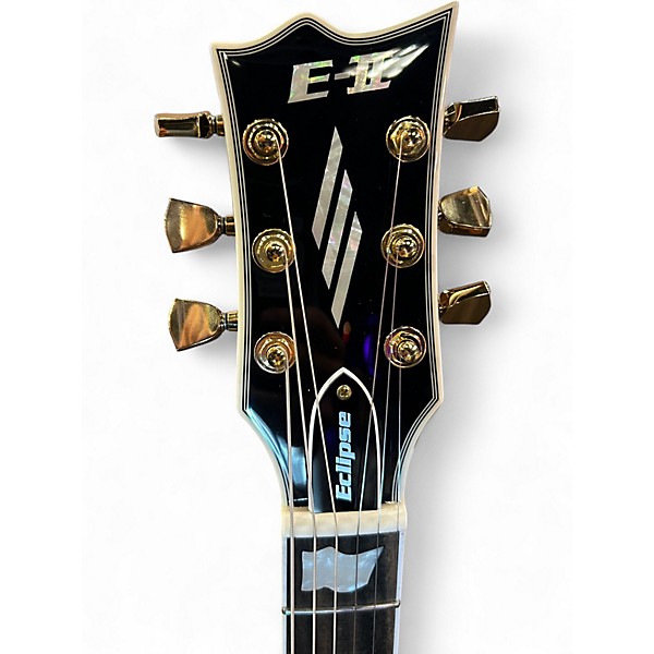 Used ESP ESP E-II Eclipse FULL THICKNESS Black and Gold Solid Body Electric Guitar