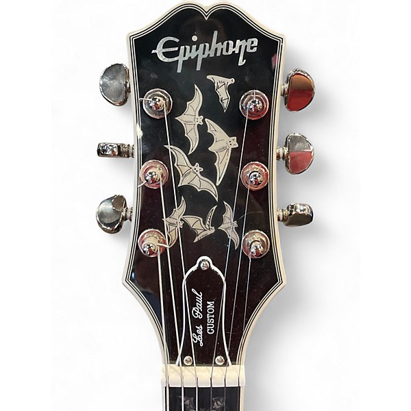 Used Epiphone Les Paul Custom Bats in Flight Purple Solid Body Electric Guitar