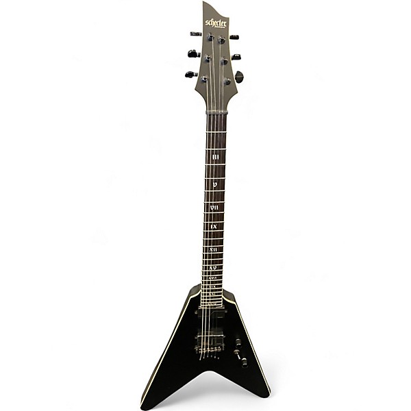 Used 2023 Schecter Guitar Research V1 SLS Elite Evil Twin Satin Black Solid Body Electric Guitar
