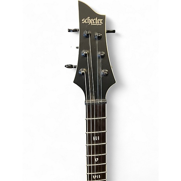 Used 2023 Schecter Guitar Research V1 SLS Elite Evil Twin Satin Black Solid Body Electric Guitar