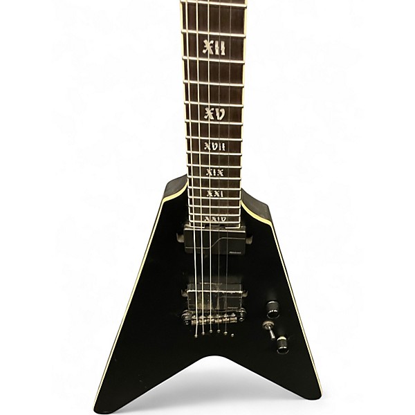 Used 2023 Schecter Guitar Research V1 SLS Elite Evil Twin Satin Black Solid Body Electric Guitar