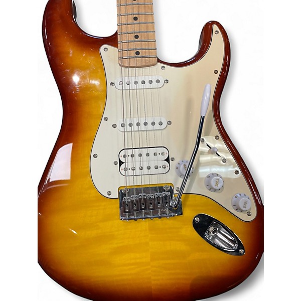 Used Squier AFFINITY SERIES STRATOCASTER FMT Sienna Sunburst Solid Body Electric Guitar