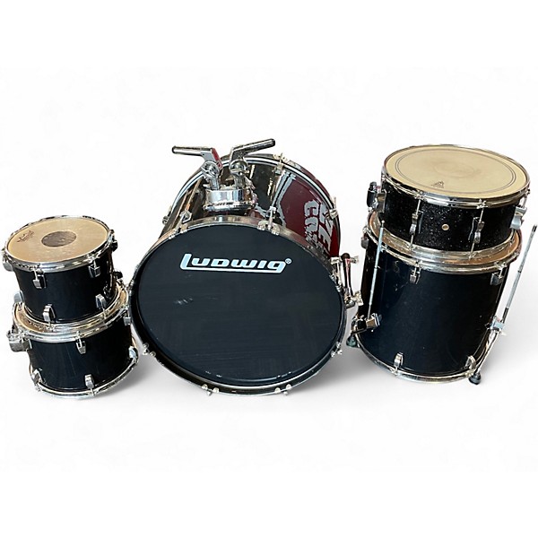 Used Ludwig 5 Piece Backbeat black sparkle Drum Kit