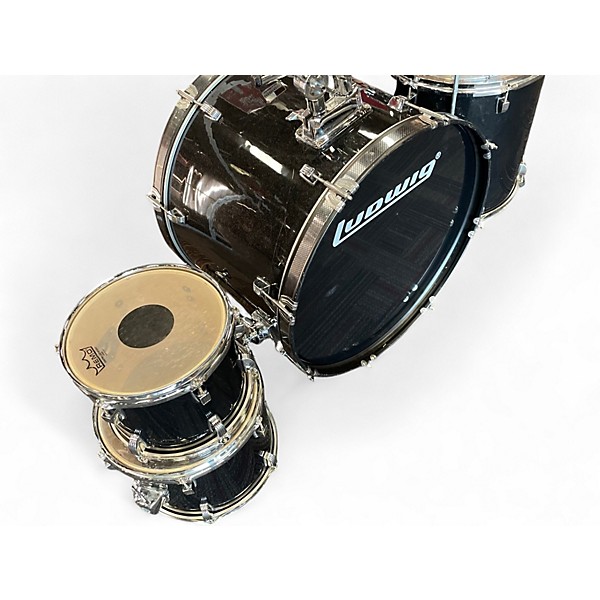 Used Ludwig 5 Piece Backbeat black sparkle Drum Kit