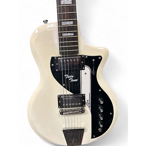Used Airline TWIN TONE White Solid Body Electric Guitar