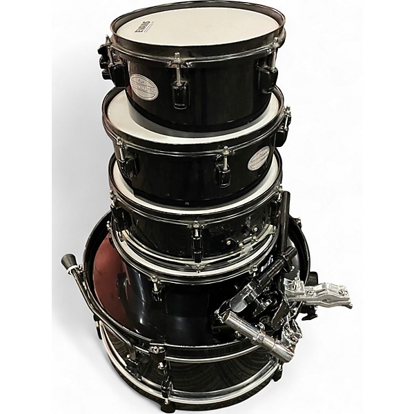 Used Pearl 5 Piece Rythm Traveler BLACK Drum Kit